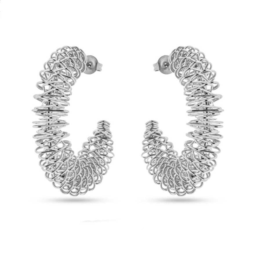 Orecchini Donna Liu Jo Acciaio Cerchio Catena Intrecciata LJ2715